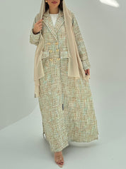 C 1749 Beige Tweed Abaya