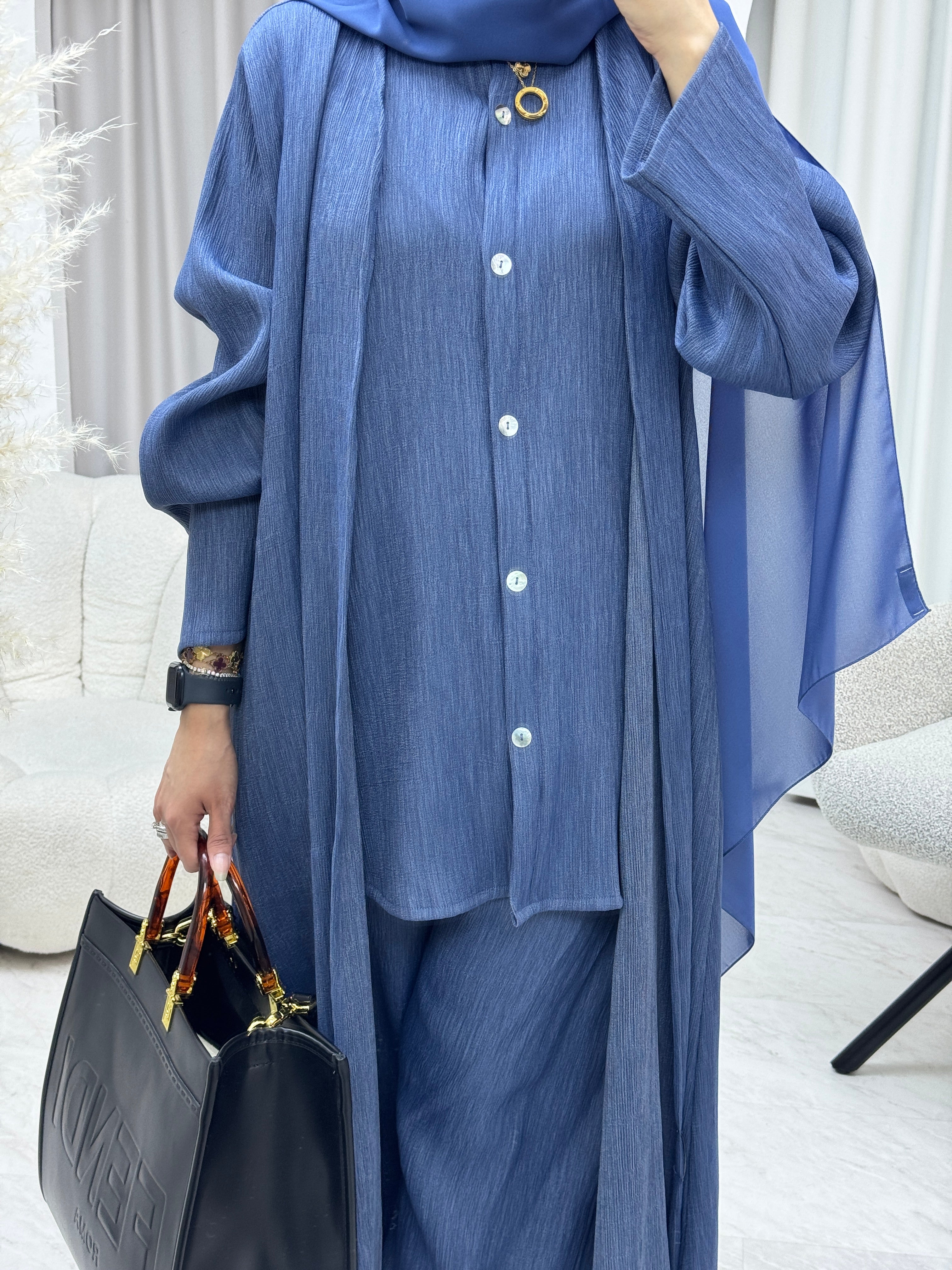 C 1285-04 Cobalt Blue Travel Set Abaya