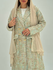 C 1749 Beige Tweed Abaya