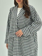 C 1751 Black White Tweed Abaya