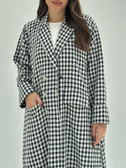 C 1751 Black White Tweed Abaya