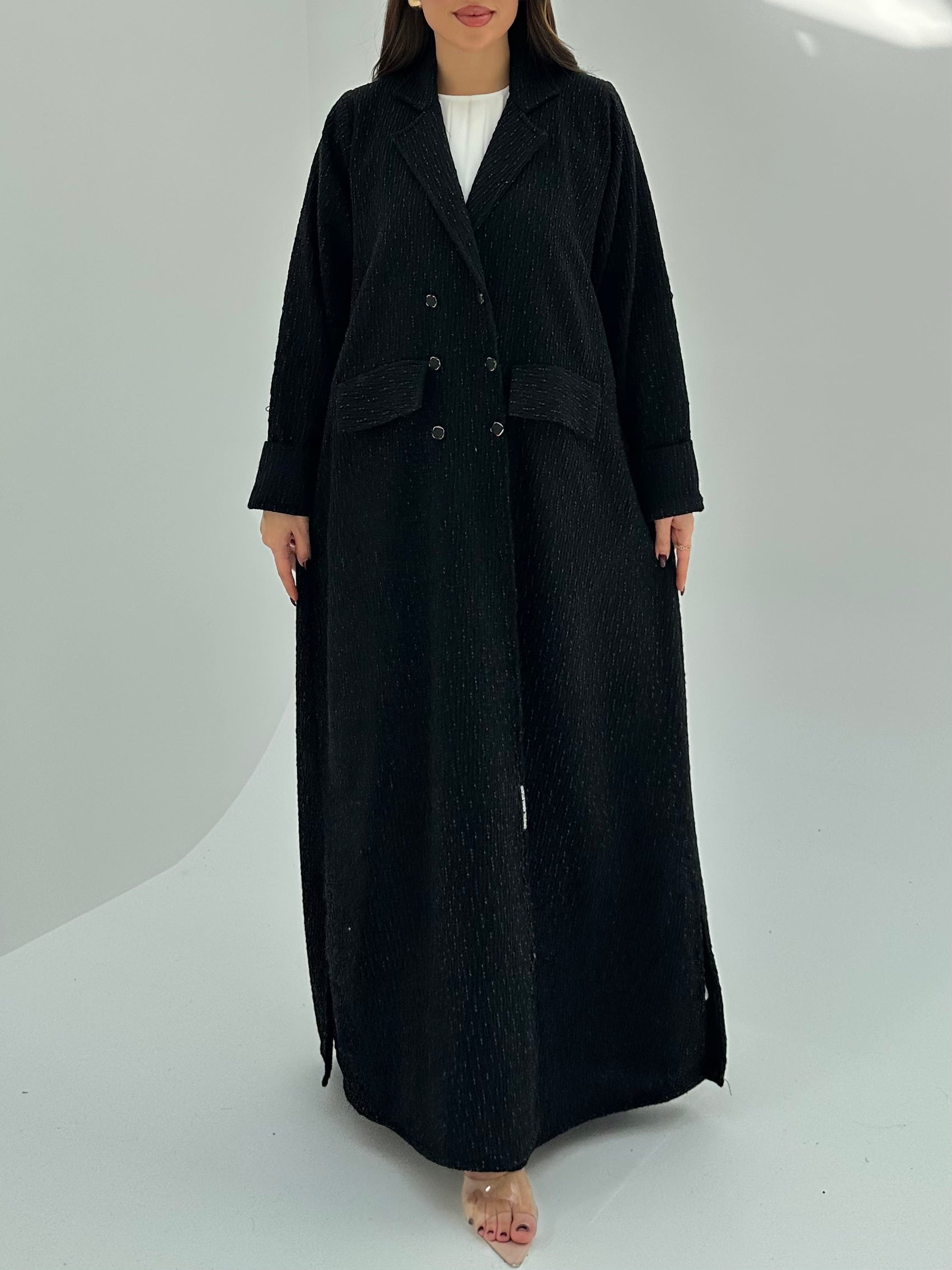 C 1752 Black Tweed Abaya