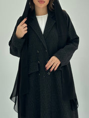 C 1752 Black Tweed Abaya