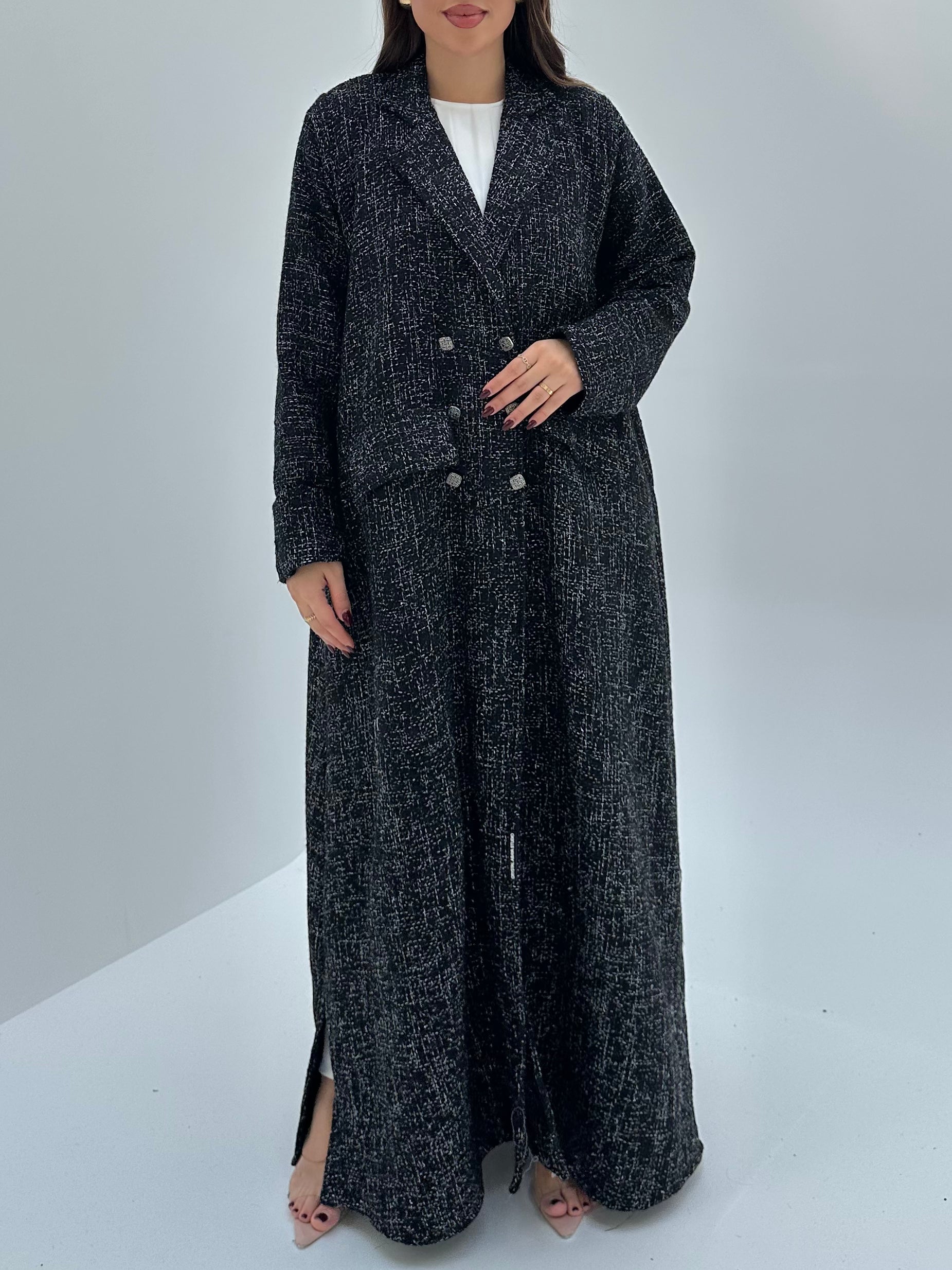 C 1753 Black Tweed Abaya