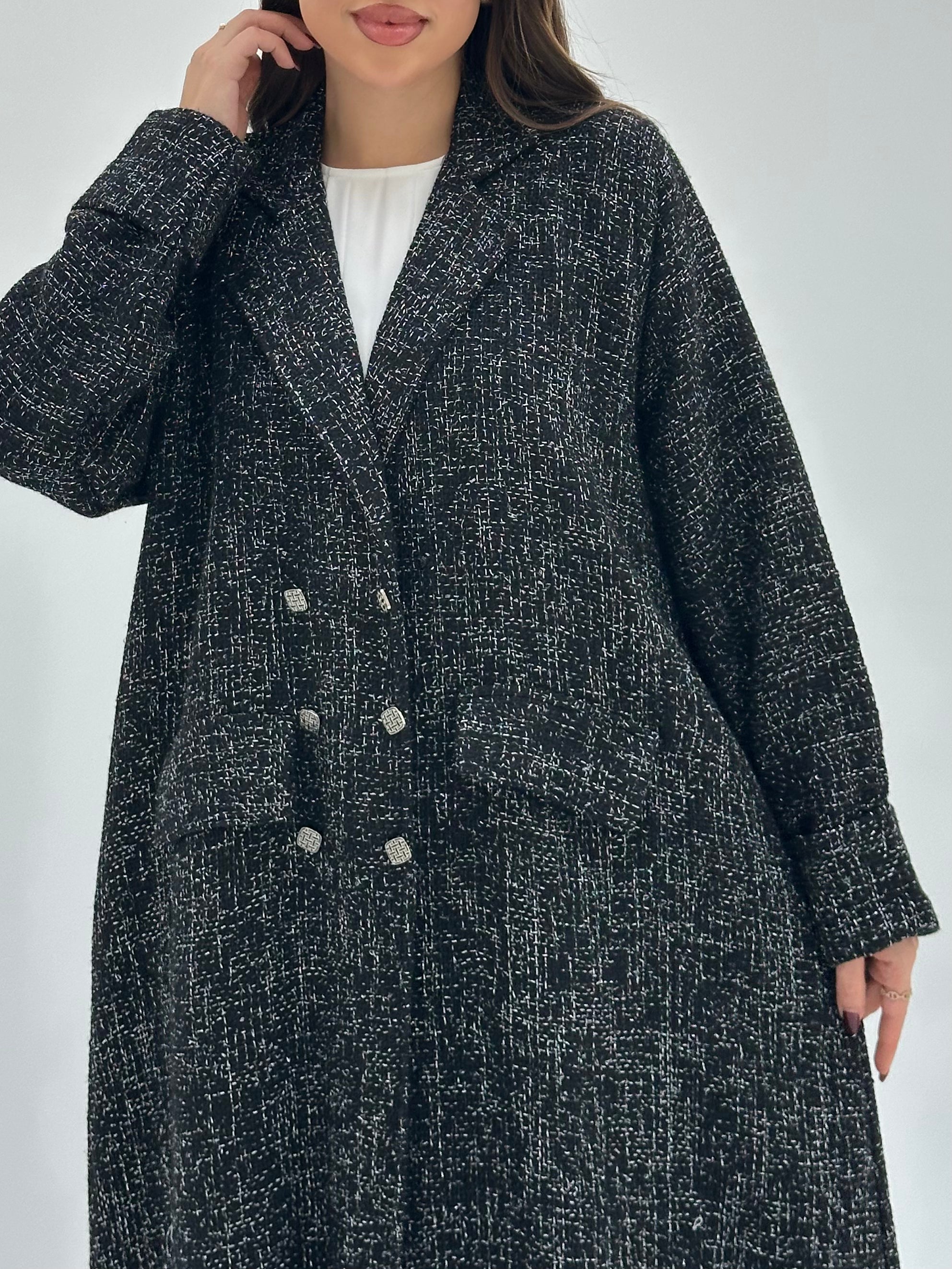 C 1753 Black Tweed Abaya