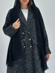 C 1753 Black Tweed Abaya