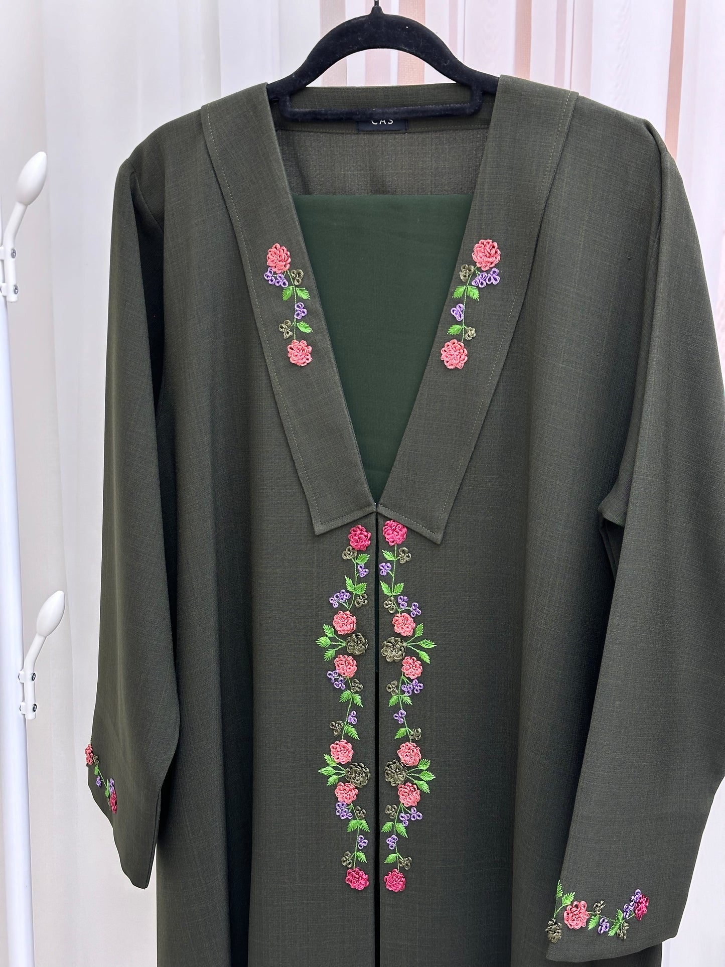 C 0141 Olive Embroidery Abaya