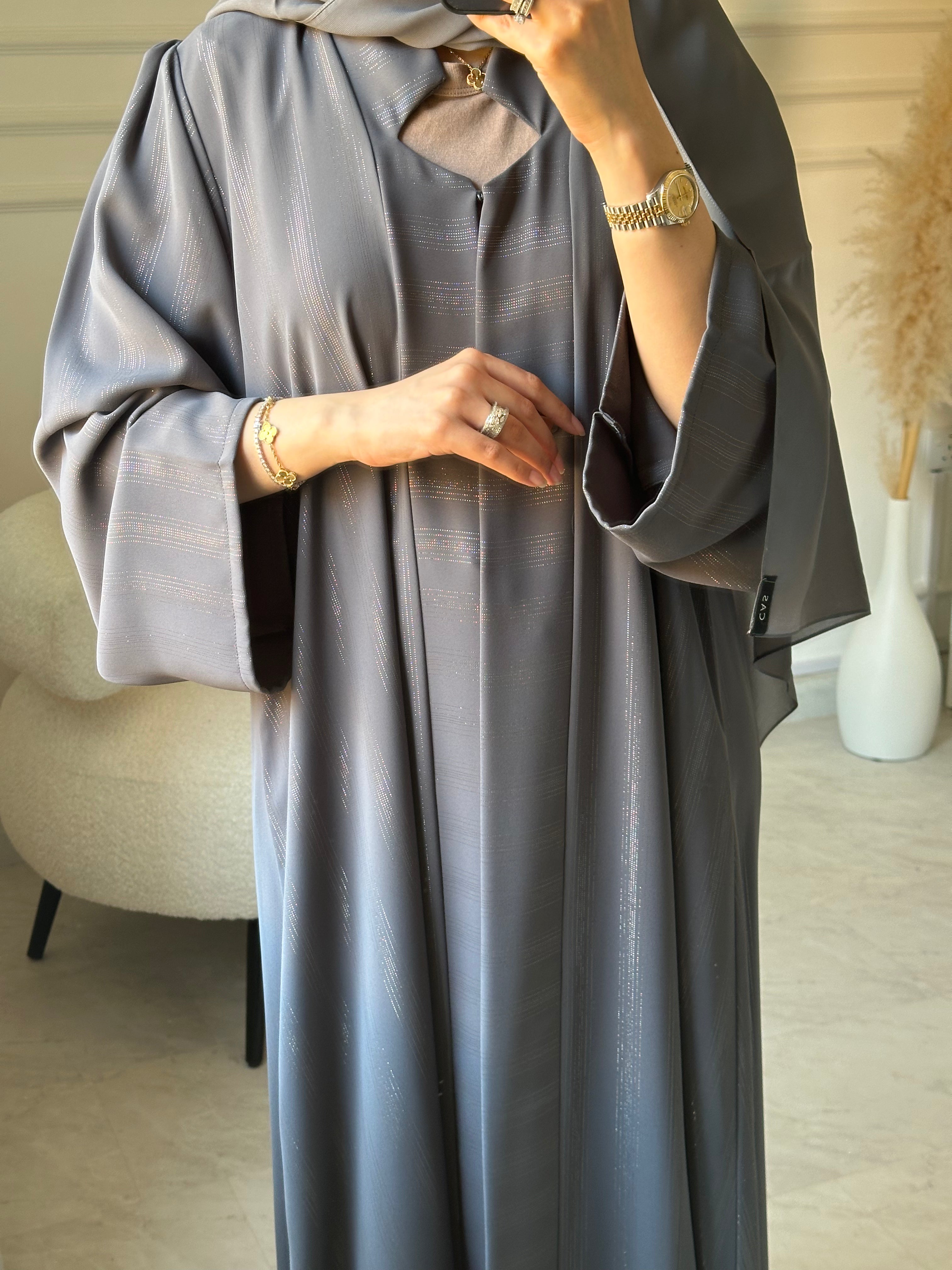 C 1518 Dark Grey Abaya