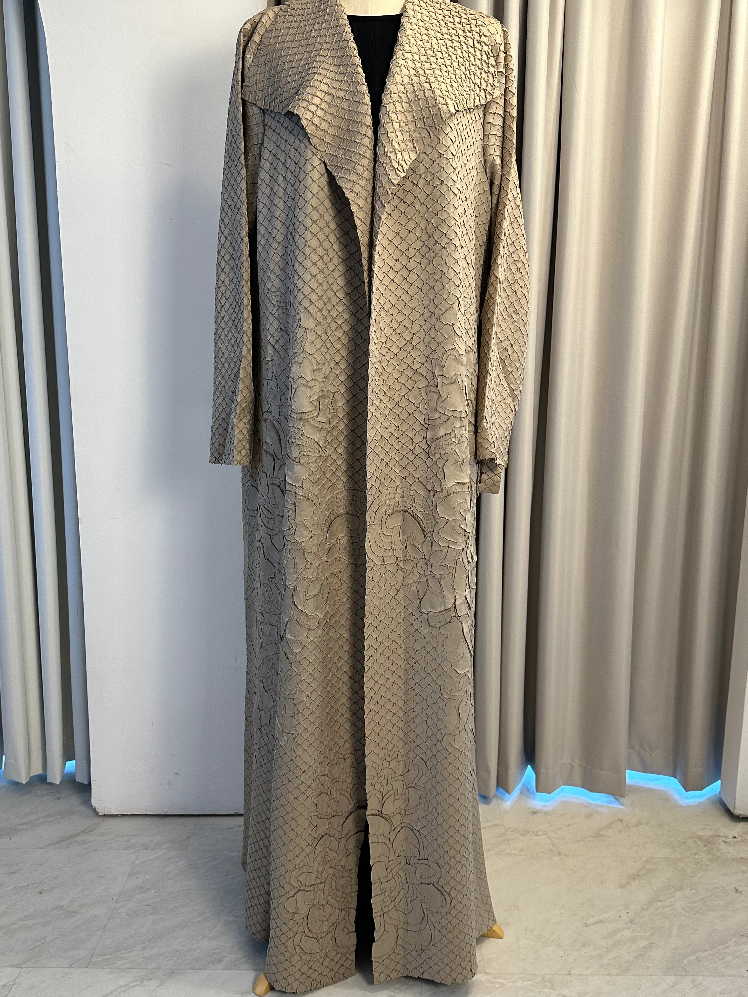 C 1718 Beige Snakeskin Abaya