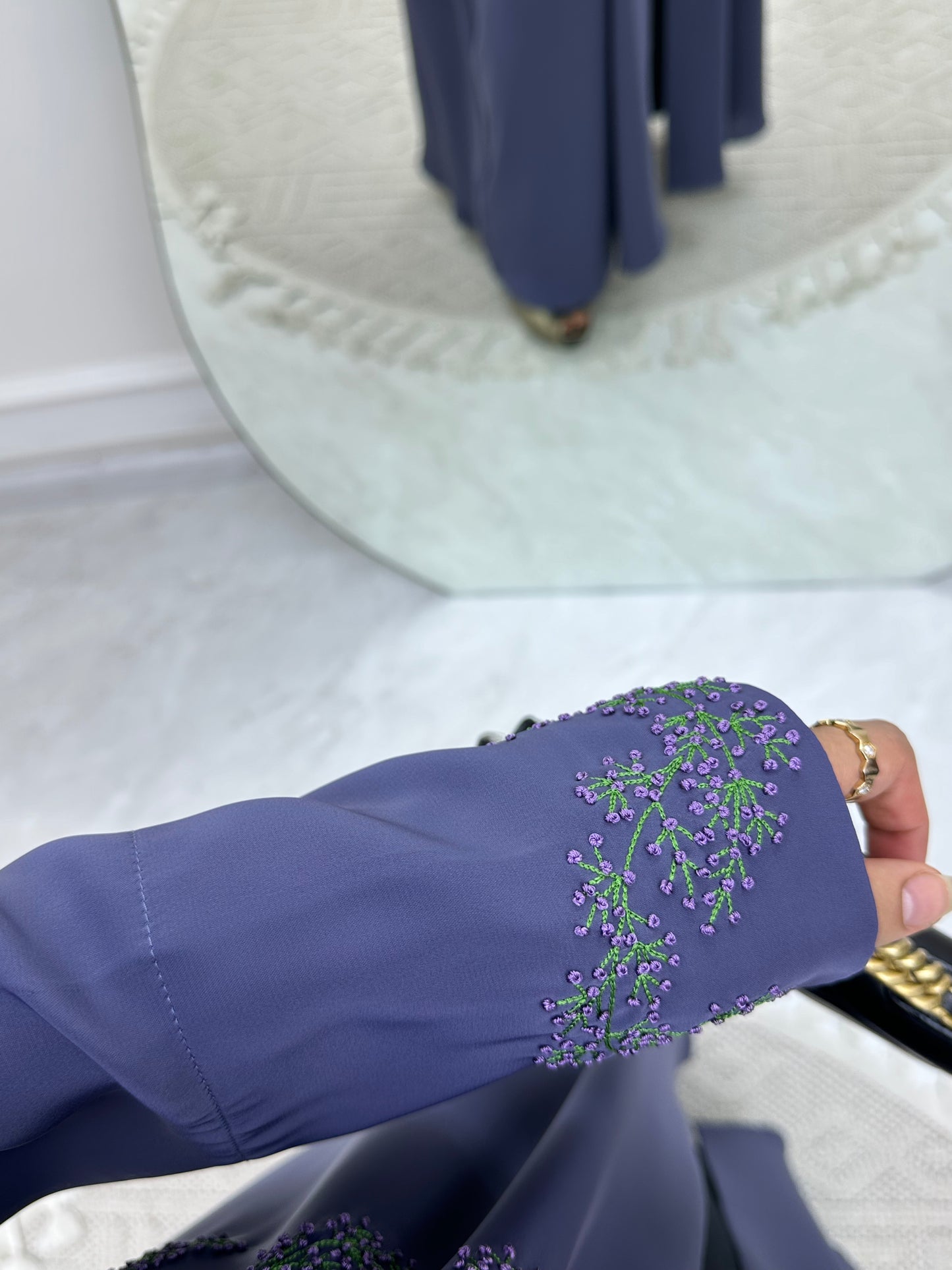 C 0145 Dark Purple Embroidery Abaya