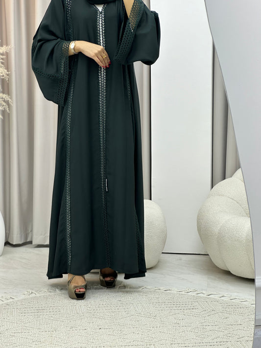 C 0328-02 Green Lace Abaya