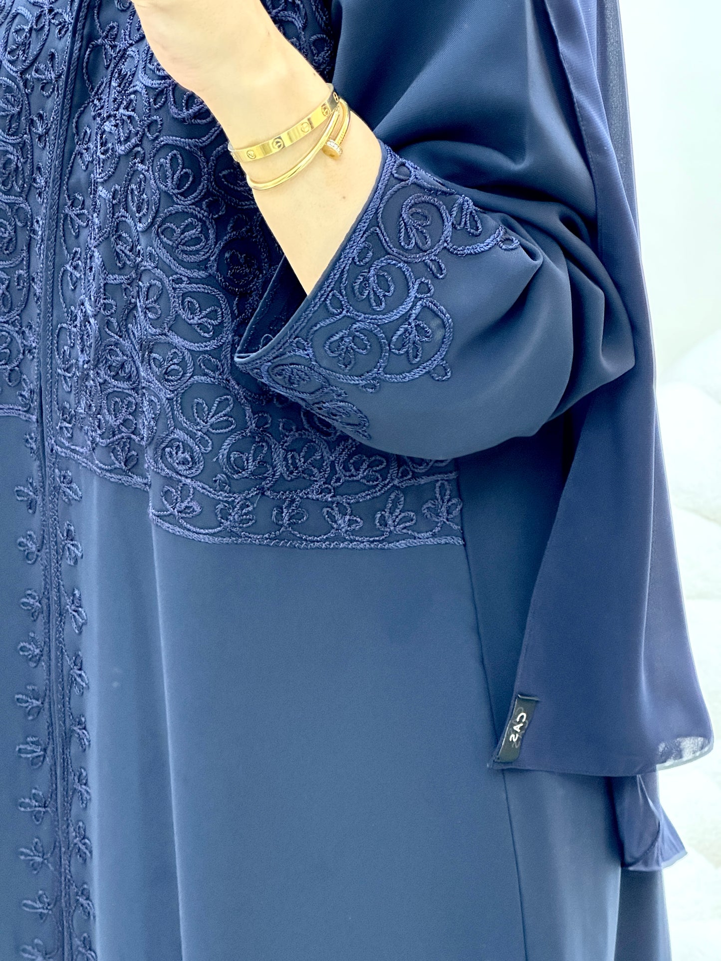 C Ramadan Blue Embroidery Eid Abaya