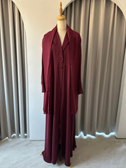C 1384-02 Maroon Coat Abaya