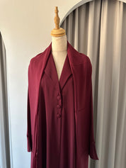 C 1384-02 Maroon Coat Abaya