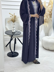 C 1325 Deep Purple Floral Abaya