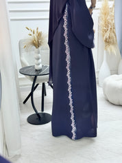 C 1325 Deep Purple Floral Abaya