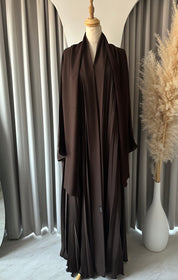 C 1517-11  Cocoa Premium Nada Pleated Abaya