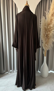 C 1517-11  Cocoa Premium Nada Pleated Abaya