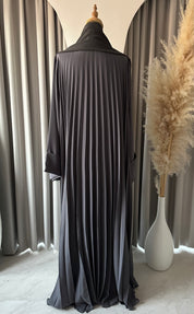C 1517-12 Grey Premium Nada Pleated Abaya