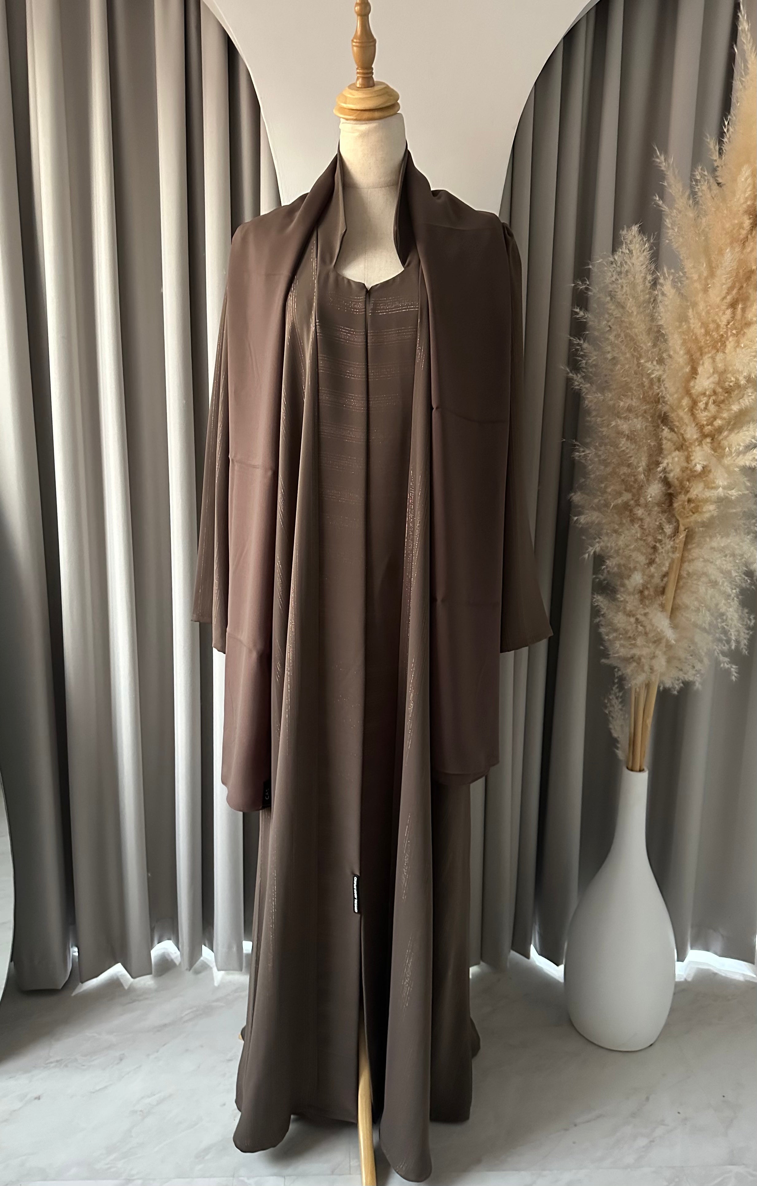 C 1516-06 Coffee Brown Abaya