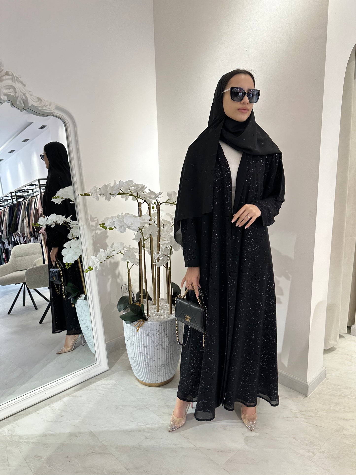 C Summer Black Shimmer Kloosh Abaya