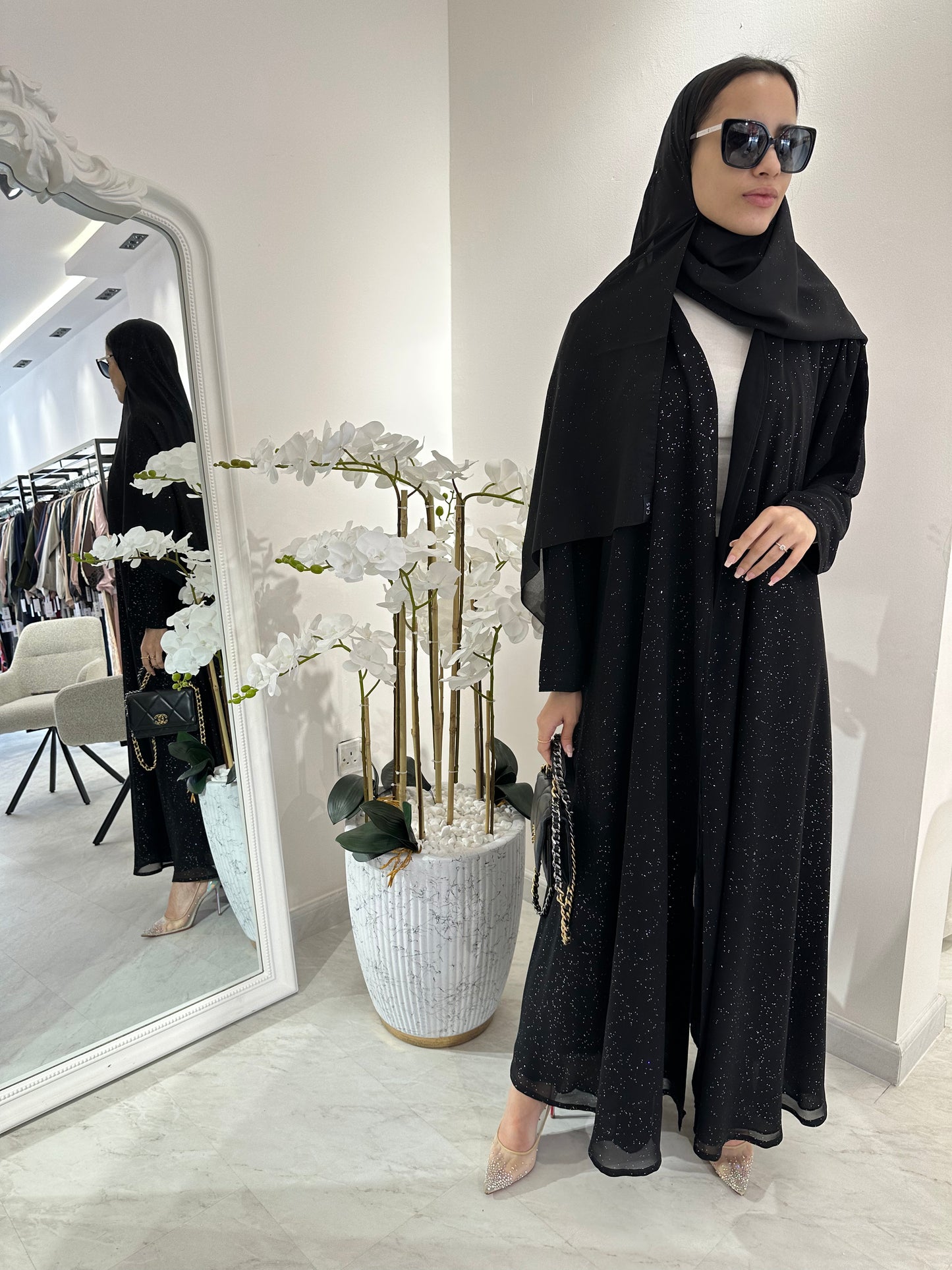 C Summer Black Shimmer Kloosh Abaya