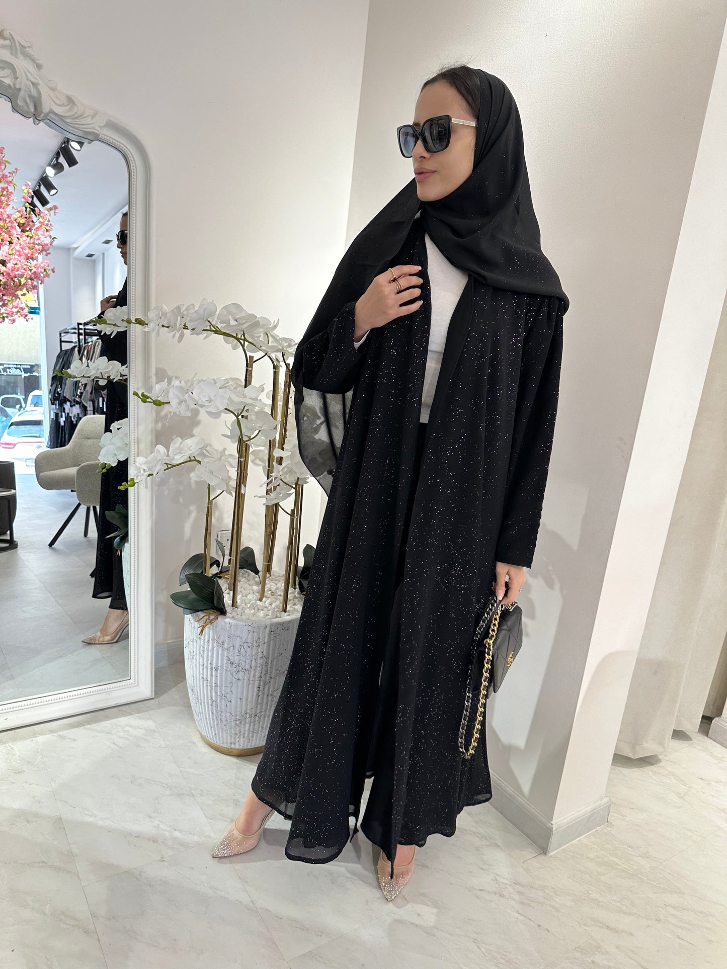 C Summer Black Shimmer Kloosh Abaya