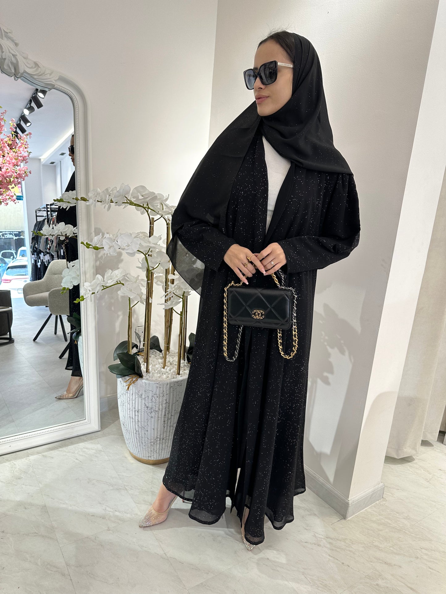 C Summer Black Shimmer Kloosh Abaya