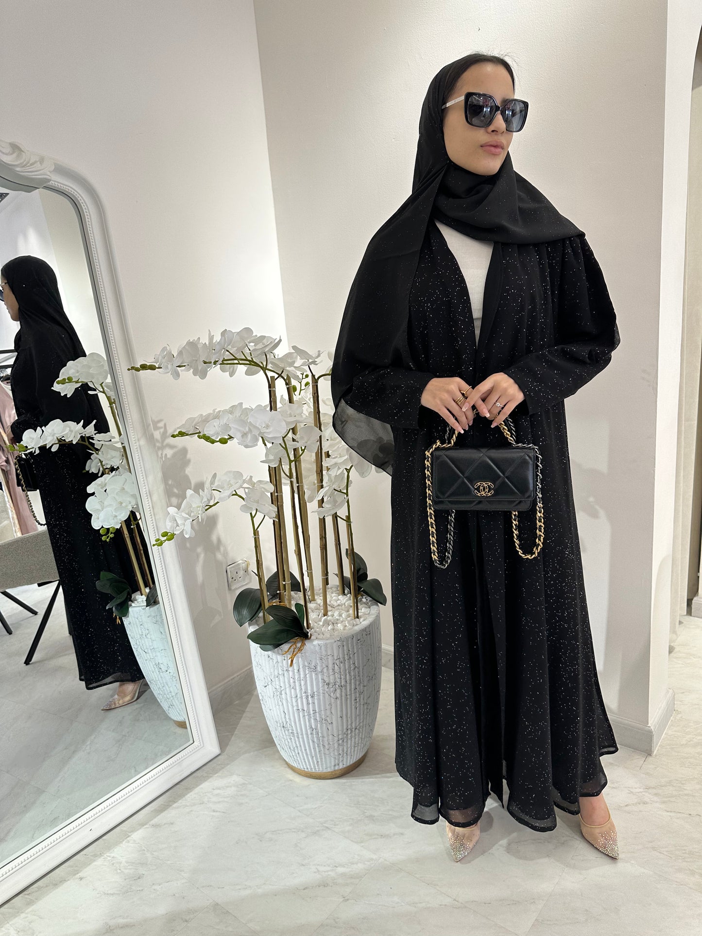 C Summer Black Shimmer Kloosh Abaya