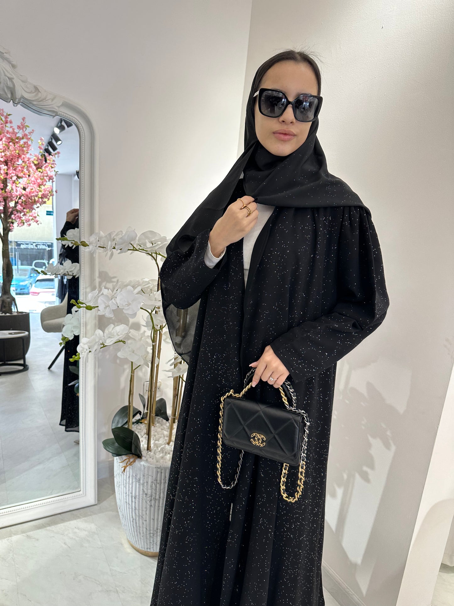 C Summer Black Shimmer Kloosh Abaya