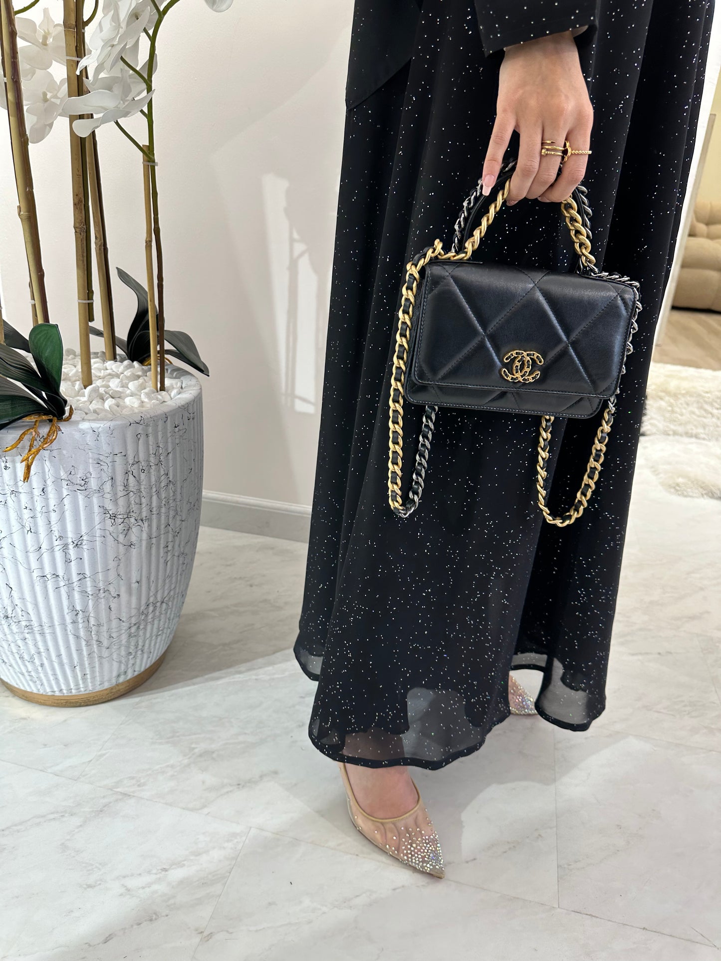 C Summer Black Shimmer Kloosh Abaya