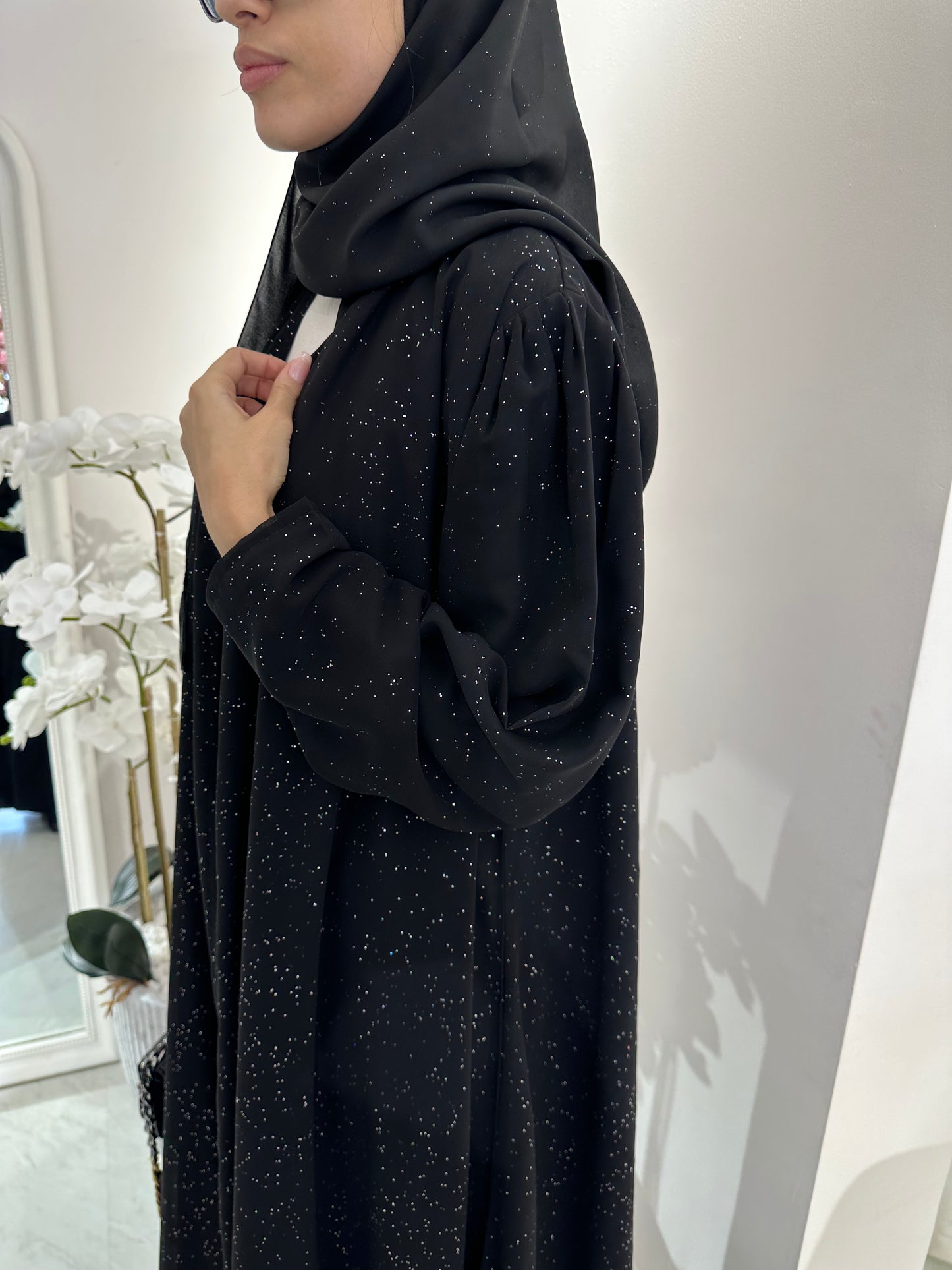 C Summer Black Shimmer Kloosh Abaya