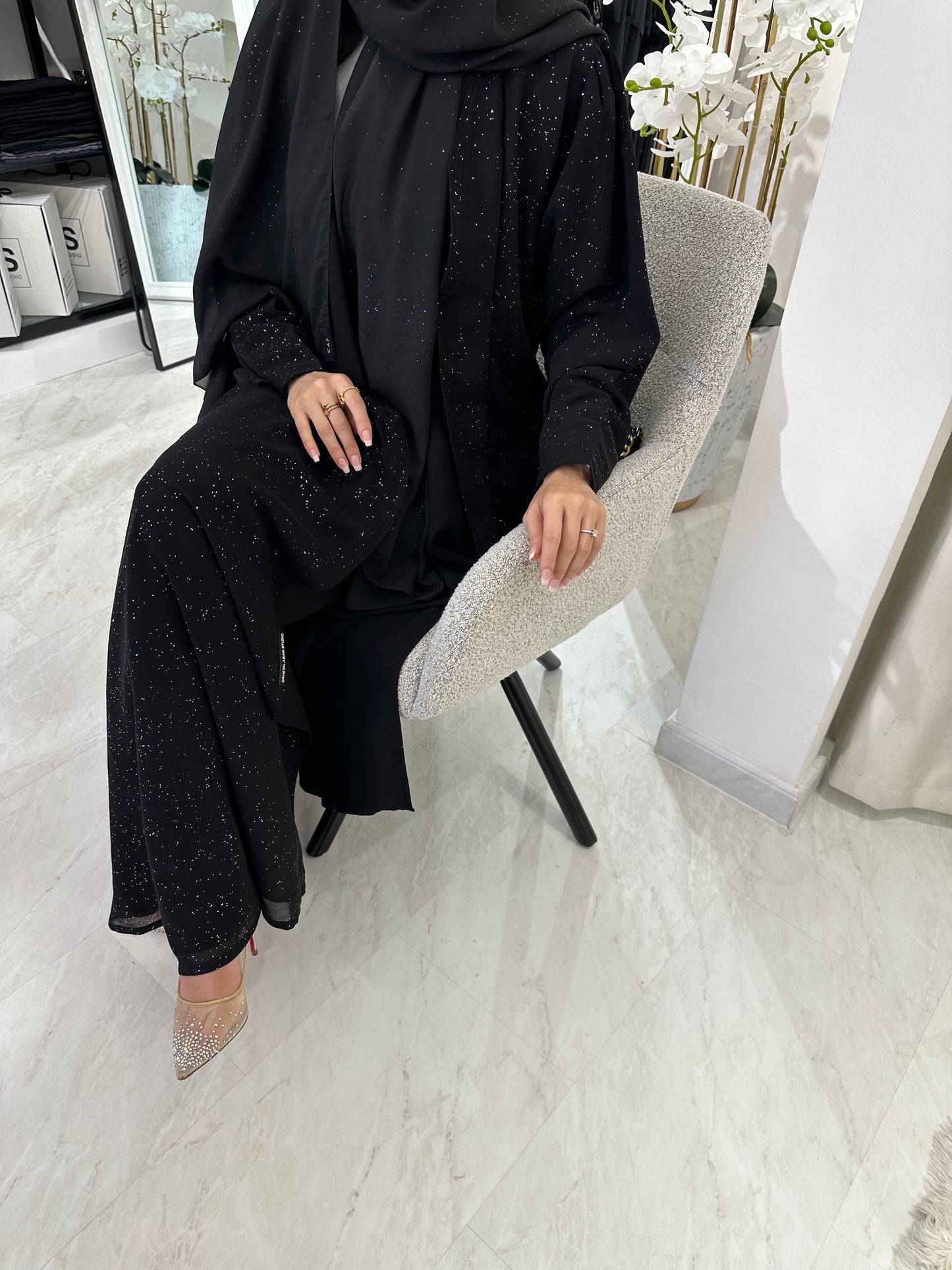 C Summer Black Shimmer Kloosh Abaya