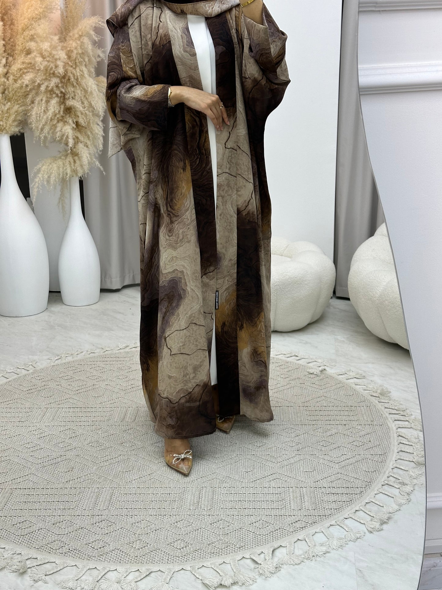 C RTW 0152-02 Brown Marble Abaya