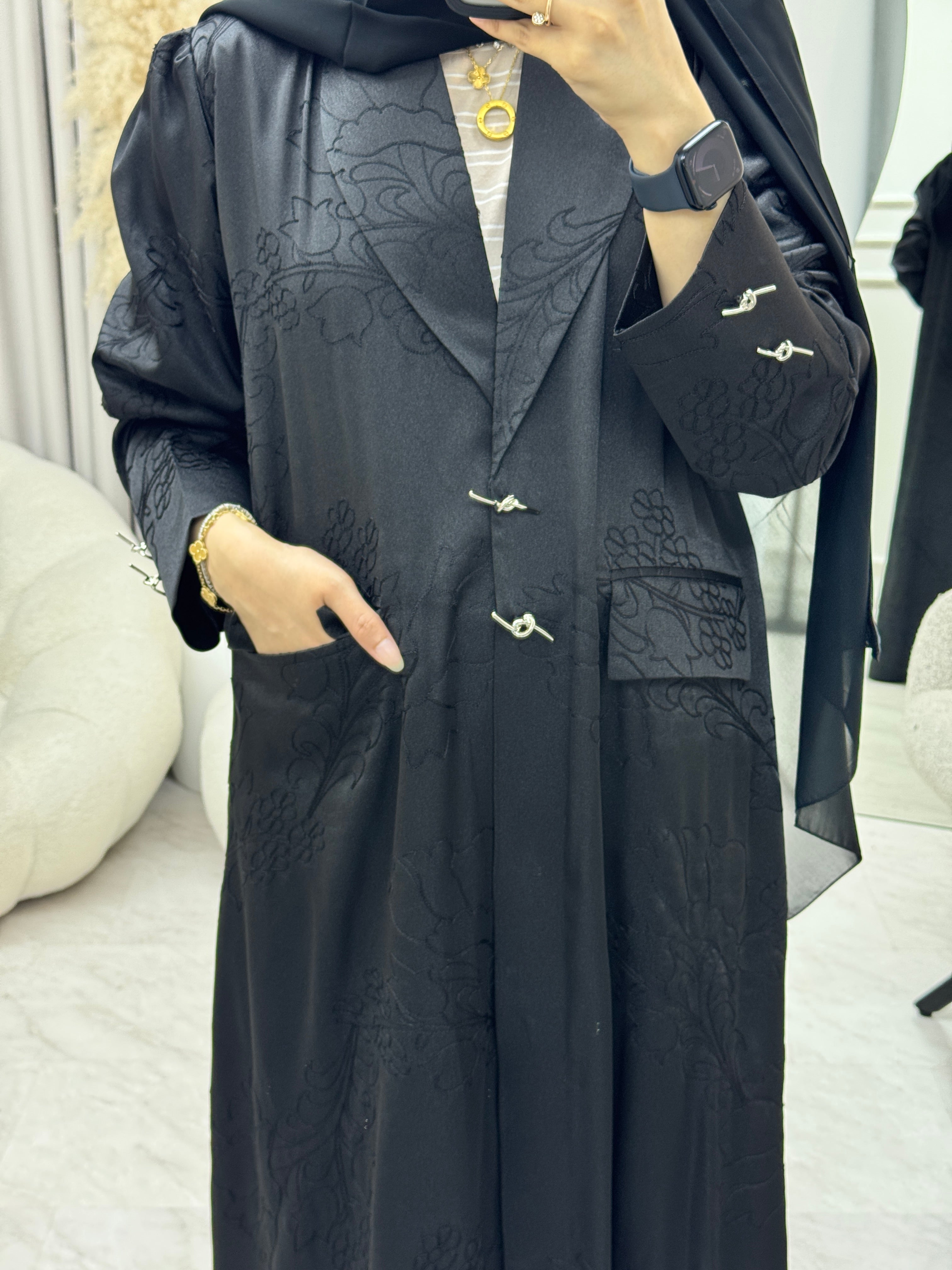 C 1334 Black Coat Abaya