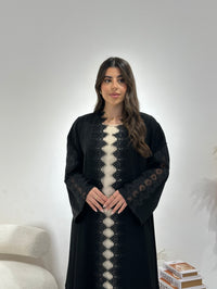 C 1304 Black Lace Abaya - XS / 49
