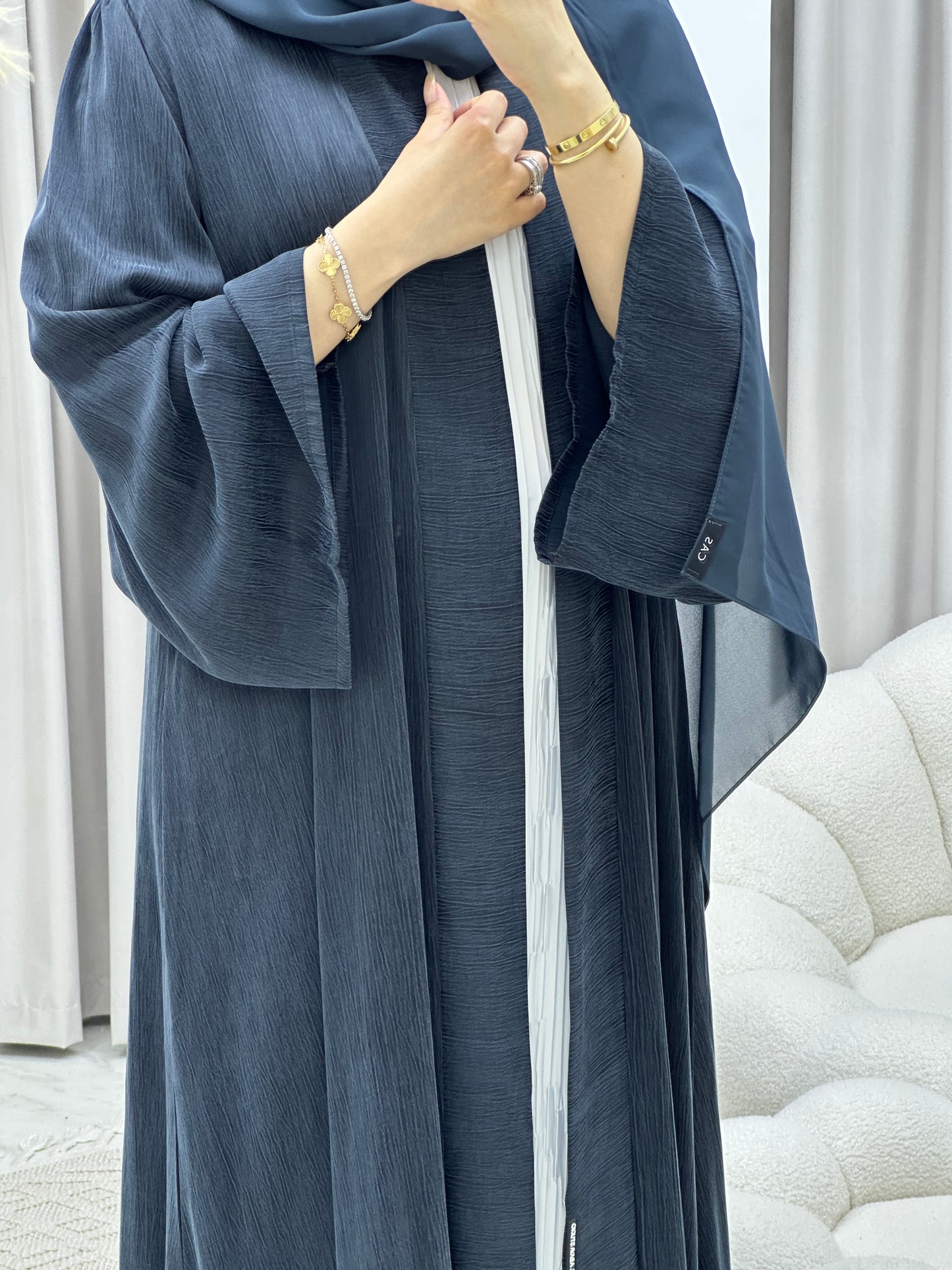 C Turkish Ramadan Blue-Grey Abaya