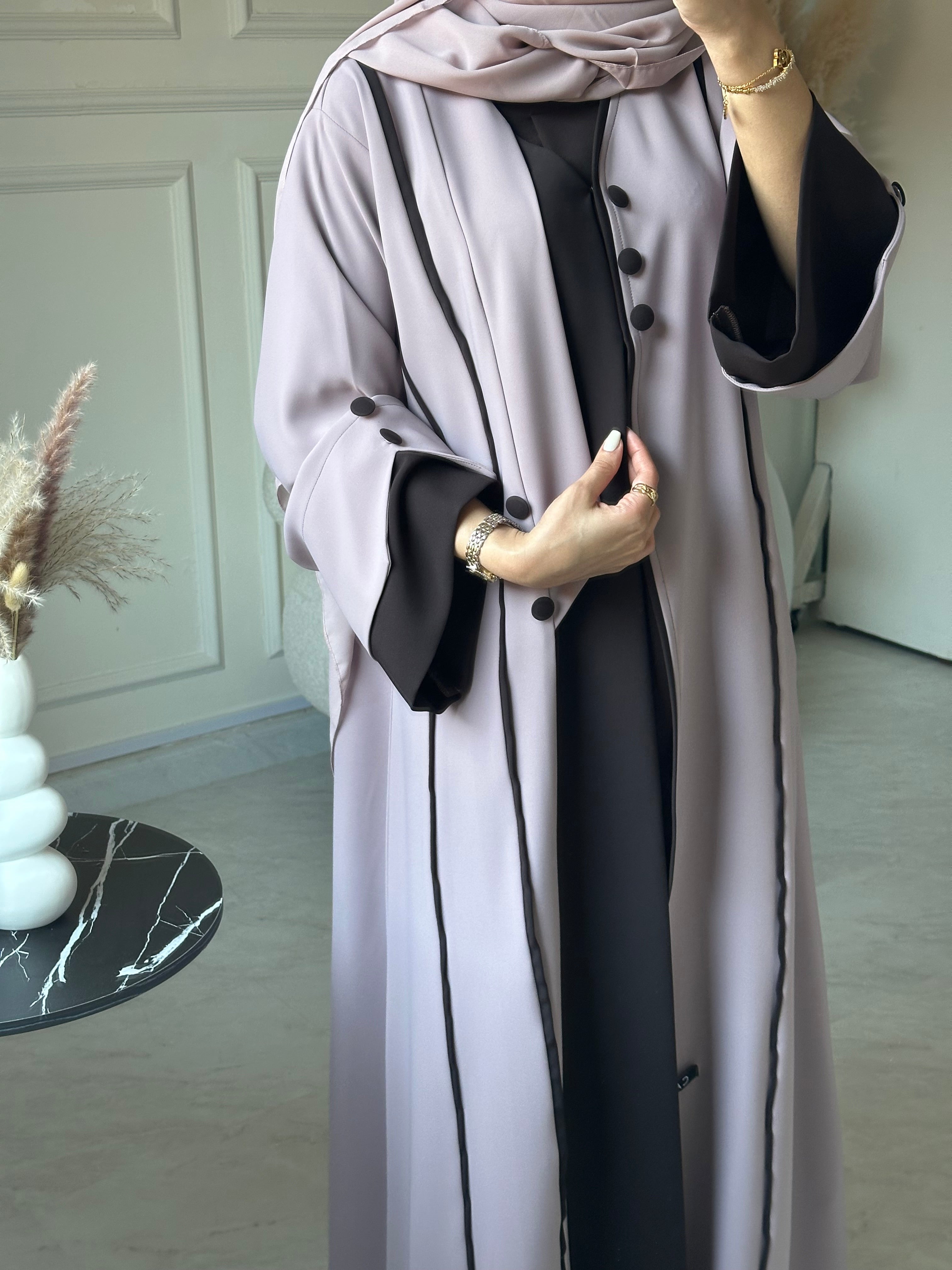 C RTW 0857 Nude Brown Abaya