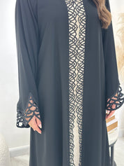 C 1317 Black Lace Abaya