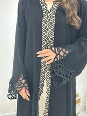 C 1317 Black Lace Abaya