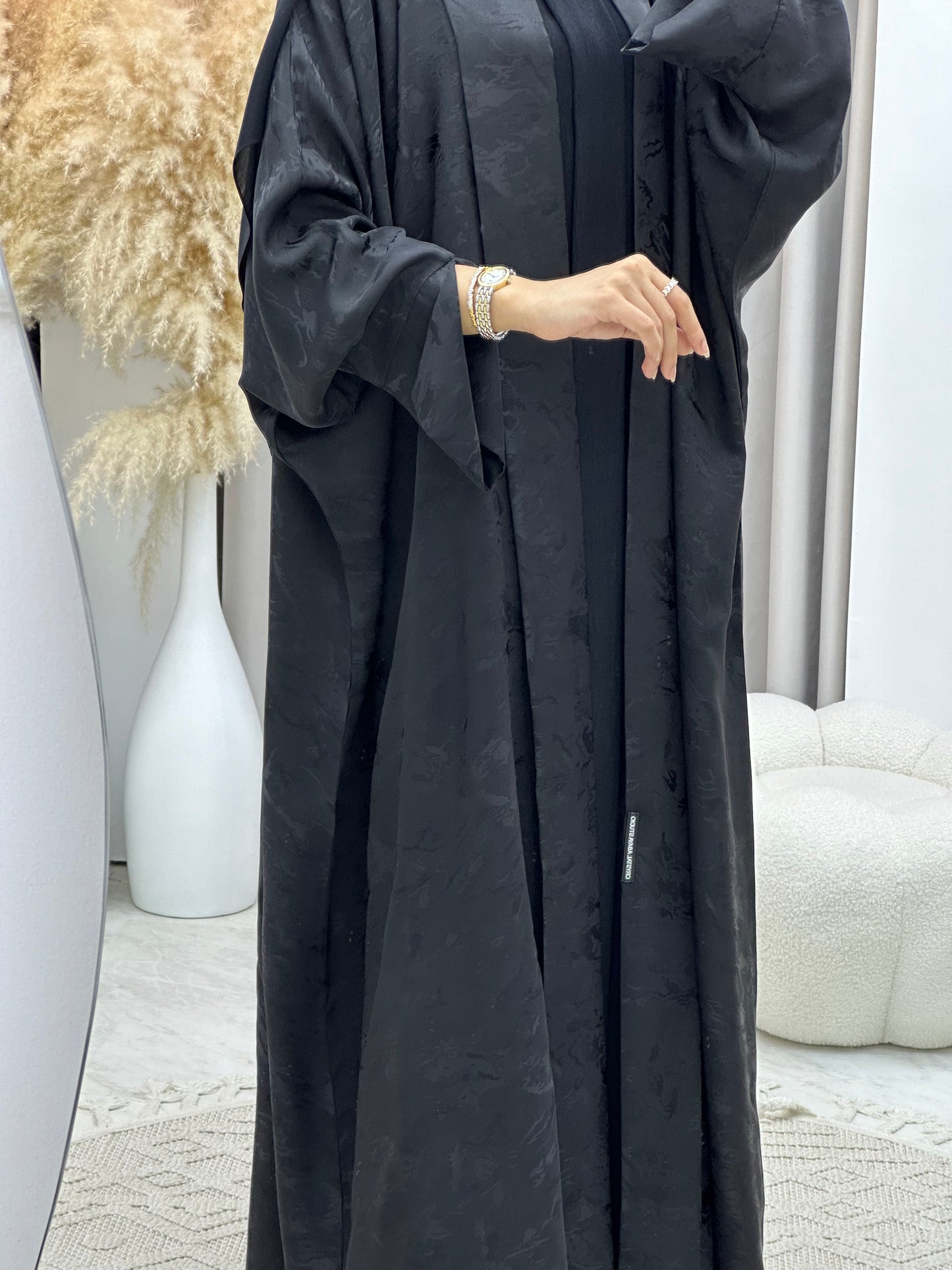 C 0158-01 Black Camo Bisht Abaya