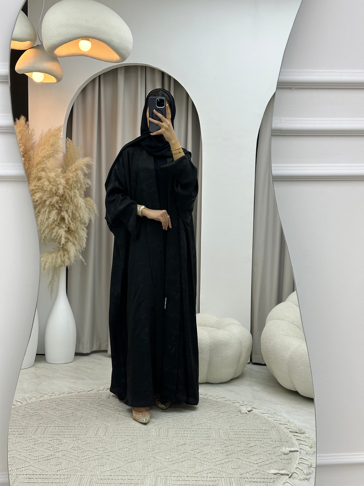 C 0158-01 Black Camo Bisht Abaya