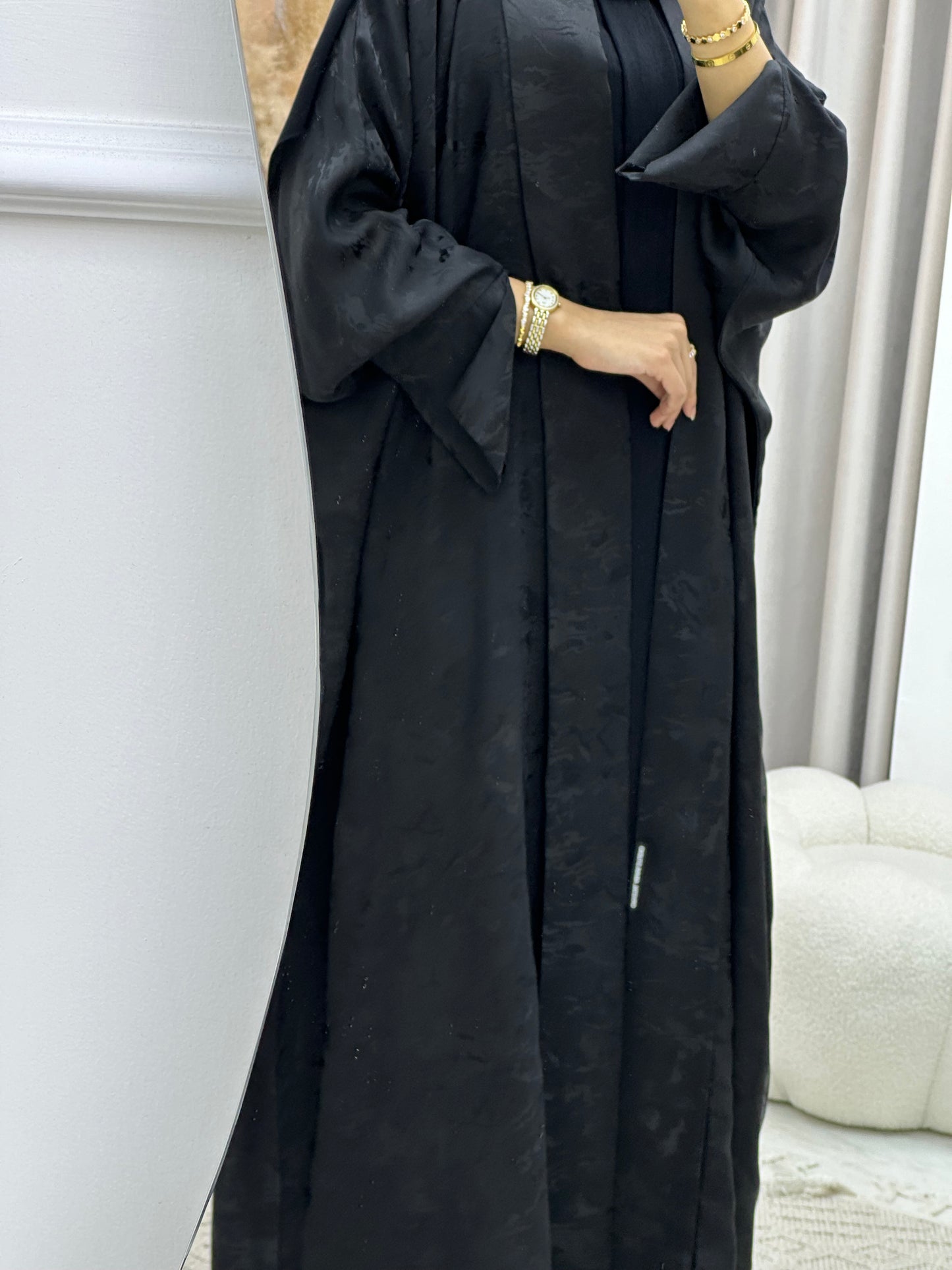 C 0158-01 Black Camo Bisht Abaya