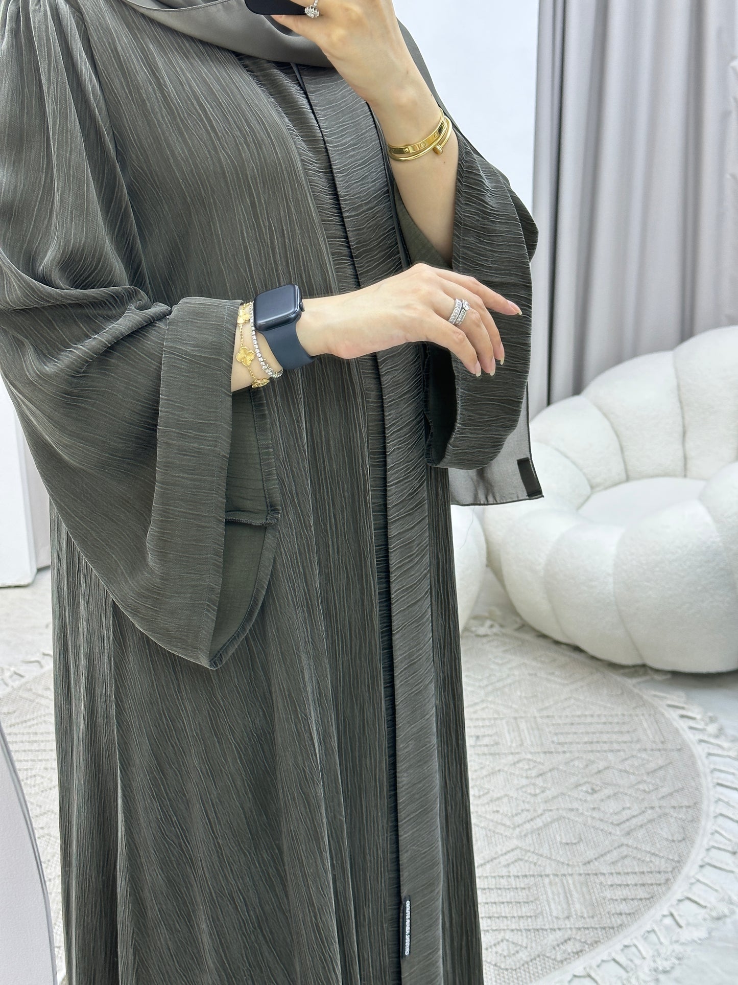 C Turkish Ramadan Grey Abaya