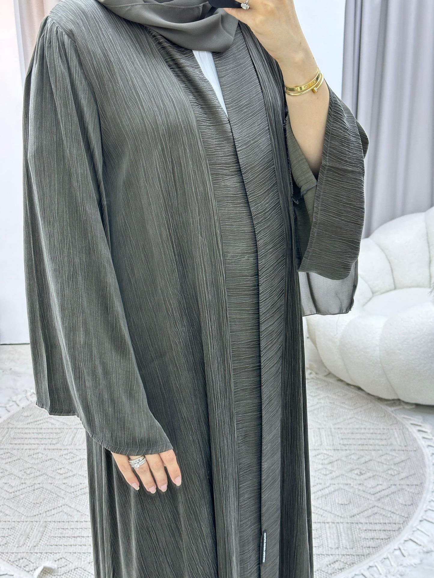 C Turkish Ramadan Grey Abaya