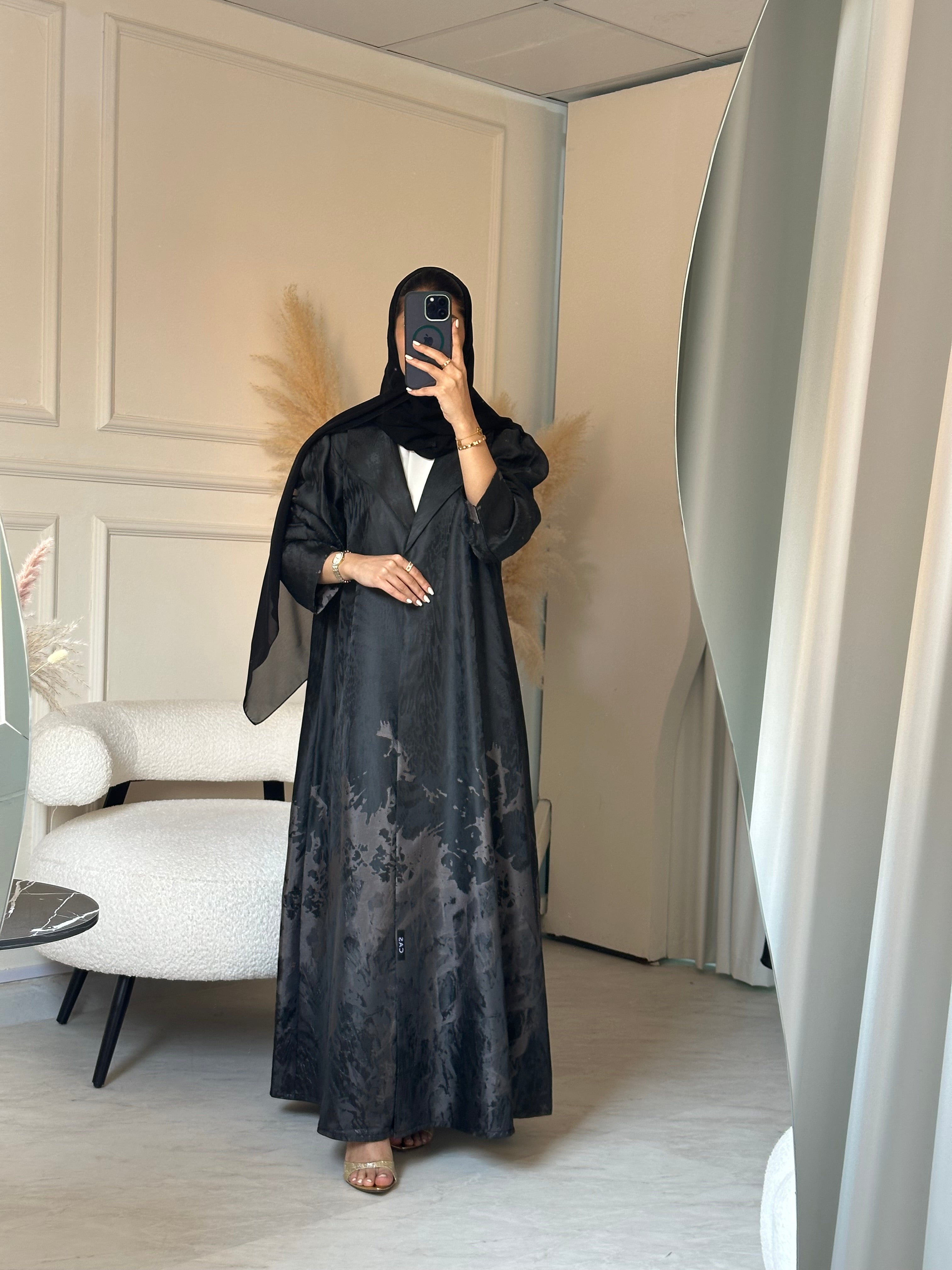 C 0863-01 Rose Gold Coat Abaya