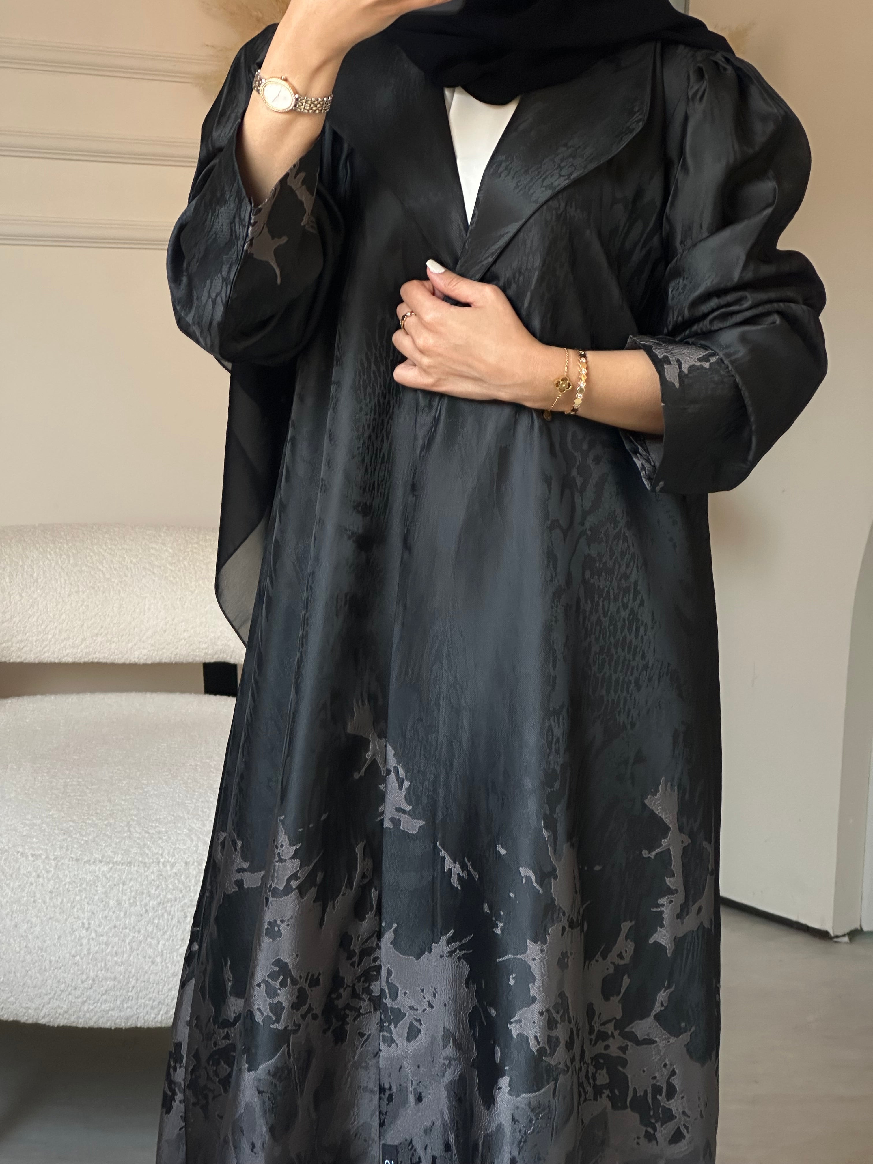 C 0863-01 Rose Gold Coat Abaya