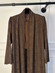 C 1782-01 Brown Dantel Abaya