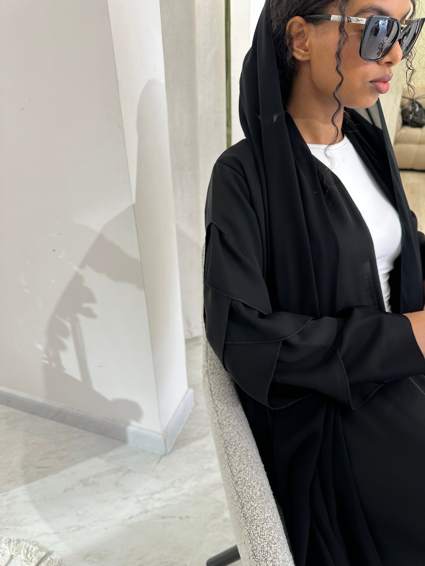 C RTW Black Summer Work Abaya 20