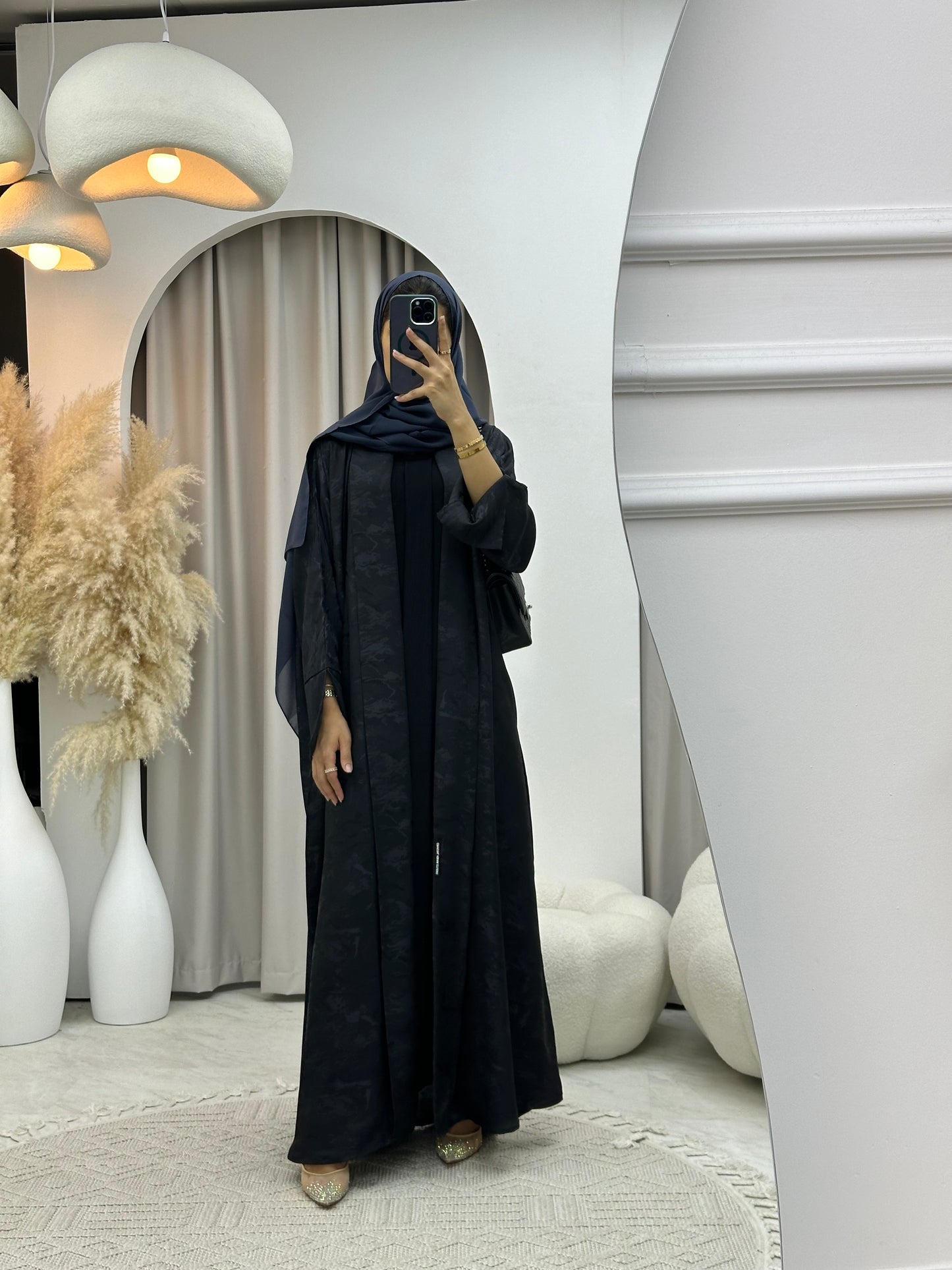 C 0158-03 Light Blue Camo Bisht Abaya